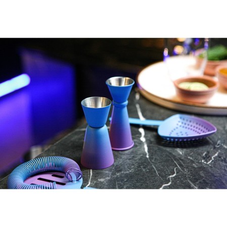 Jigger Flume, 20/40 ml, stainless steel, blue-violet color-2