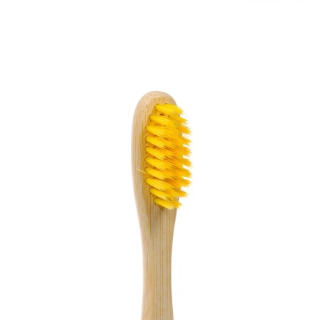 Middle bamboo toothbrush in the box, yellow-1