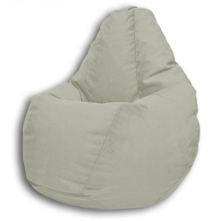 Mear-bag “Pear” Positive Lovely, size L, diameter 80 cm, height 100 cm, velor, white color-1