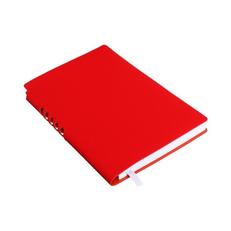 Lotted diary, 130x200 mm 128 sheets, leatherette, gray block 70 g/m2, lies, branch under the handle, red-1