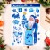 Stickers on the windows "New Year" Santa Claus, Deer, 41 x 29 cm