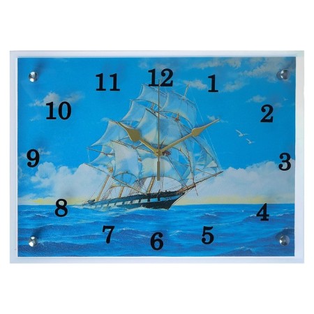 Carty clock is wall-mounted, interior "sailboat", silent, 25 x 35 cm