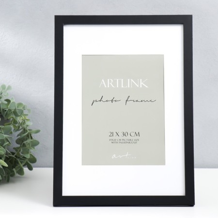 Photo frame MDF "Ellis" 21x30 cm, with a paspartm, black-1