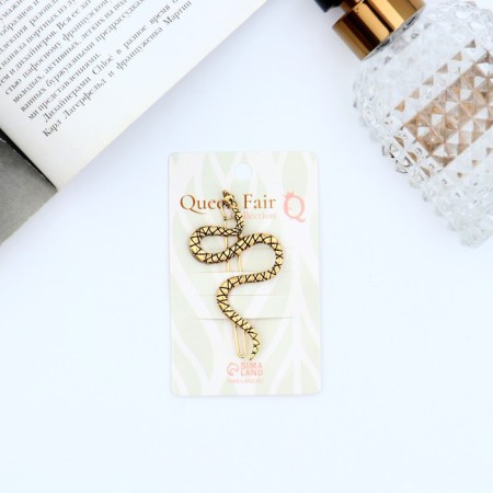 Hair clip "Snake" 6 cm, gold-2
