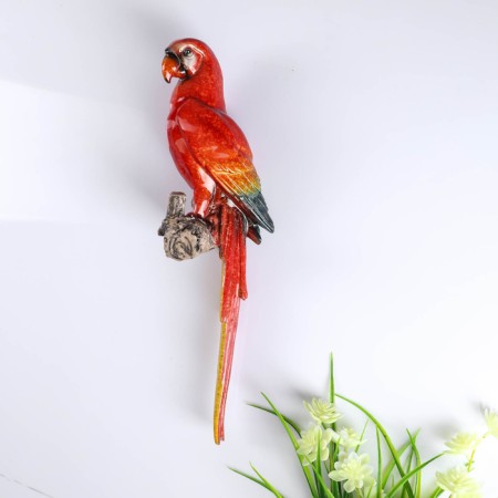 Souvenir Polystone Lacques Panel "Parrot Ara" 34.5x8x9.5 cm-1