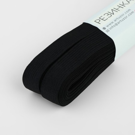 Knitted elastic, 15 mm, 10 ± 0.5 m, black color-1