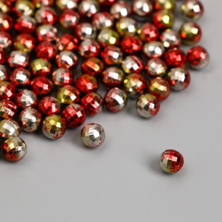 Decor for creativity Plastic "Ball with faces. Golden-pink" set 30 grams d = 0.6 cm