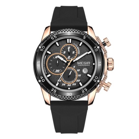 Men's watch, D-4.6 cm, with chronograph, 3 atm, luminous