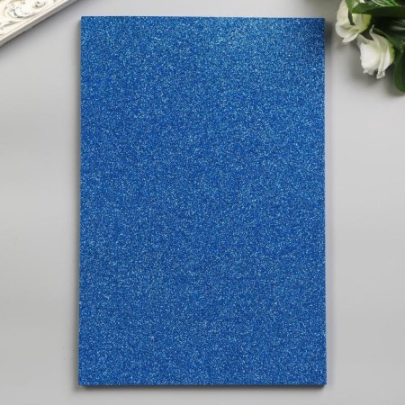 Foamiran "Dark blue shine" 2 mm format A4 (set of 5 sheets)-1