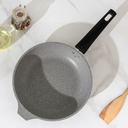 Pan, d = 22 cm, anti -stick coating, removable handle, color light marble-1