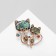 Brooch "Galiotis" cats, in pink gold
