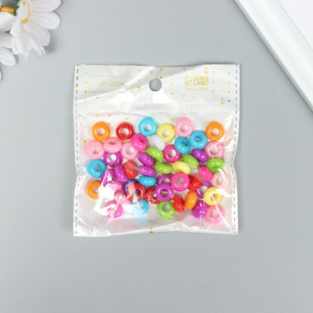 Beads for creativity plastic "flat multi -colored" set of 50 pcs 0.6x1.1x1.1 cm-4