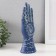 Souvenir Polystone "Hand of Fatima. Flower pattern. Hams" Blue 9.5x6x21 cm