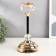 Climber metal, glass for 1 candle "smoothness" black with gold 26x11.5x11.5 cm
