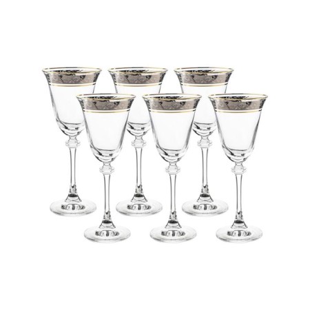 A set of glasses for the white wine asio, decor “Panto Platinum, Gold Gold”, 185 ml x 6 pcs.-1
