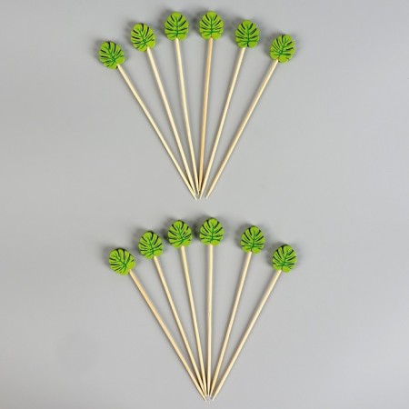 Skewers "leaves", in a set of 12 pieces