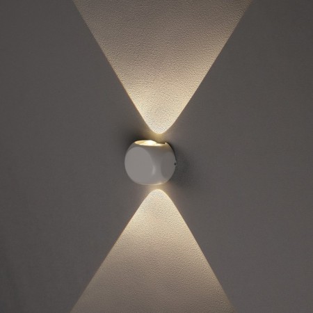 Facade lamp “Cube”, FSD-013, 2 W, 3000K, 1 Ray, IP65, 220 V, Metal, White
