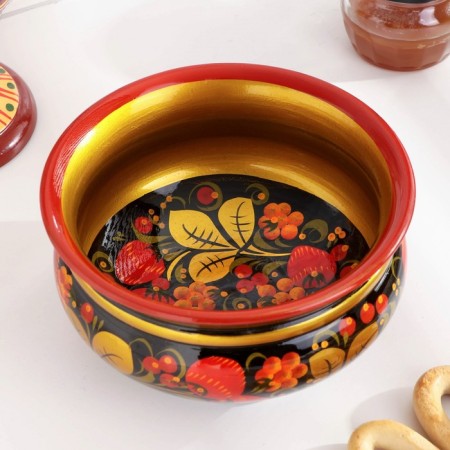 Cup "under okroshka", 18-19 × 9-11.5 cm, Khokhloma, mix-2