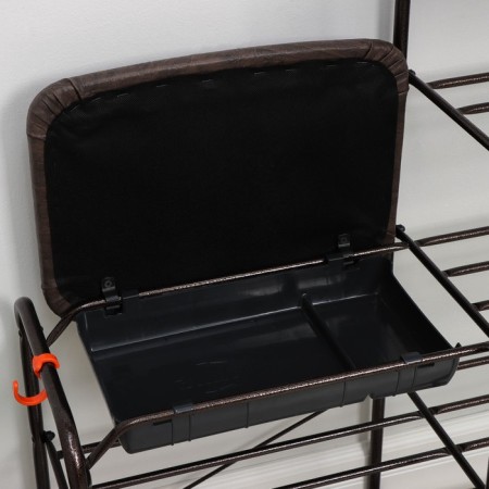 Shoe stand with a seat and a box, 5 tiers, 88.4 × 29.8 × 94.5 cm, color copper antik-5