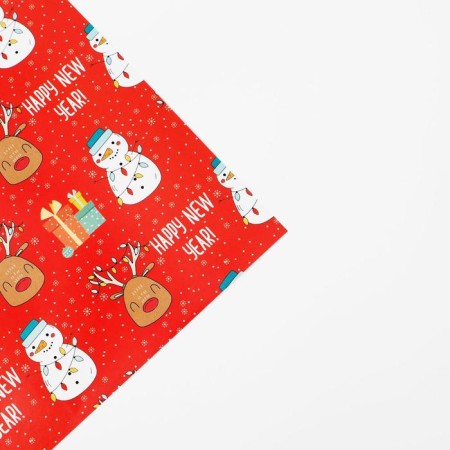 Glossy packaging paper "Happy New Year", 70 x 100 cm, New Year-2