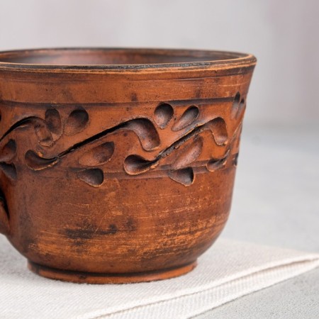 Cup "patterned" decor, red clay, 0.15 liters-3