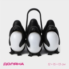 Penguin eggs stand, 12 × 15 × 13 cm, black color