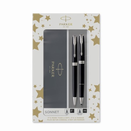 Set Parker Sonnet Black CT: handle ball 1.0 Chern+handle-roller 1.0 Chern, Gift/UP 2093259
