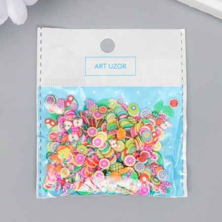 Decor for creativity plastic "Fruits" 10 grams 0.6x0.6 cm-3