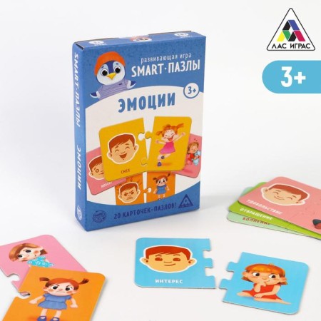 Board game "Smart Puzzles. Emotions ", 20 cards