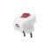 Corner fork, 16a, with salary, with a switch, white, retail packaging