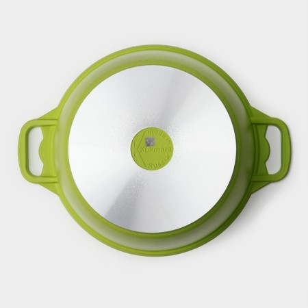 Trendy Style pan, 6 l, glass cover, anti -stick coating, green color-4