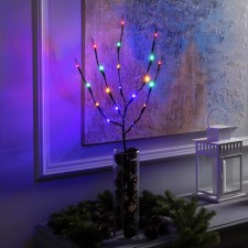 LED branch 70 cm, 20 LED, brown, AAH2 (not complete), glow of multi