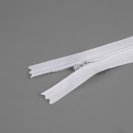 Lightning secret, No. 3, non -income, automatic lock, cotton, 30 cm, white color-1