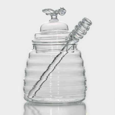 Glass jar for honey and jam Magistro "Bee", 280 ml, 8 × 12 cm
