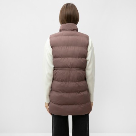 Warmed female vest, brown color, size 44-5