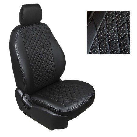 Autoshekhly for Kia Rio X-Line, (40/60), 2017-n, rhombus, eco-leather, set