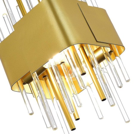Suspended chandelier ST LUCE. SL1633.203.04. Olvera. 4x40 watts, E14, 20x20x37 cm, matte gold color-5