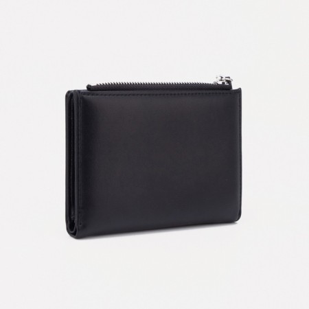 Women's wallet on the button, black color-1