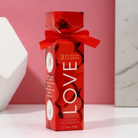 Gift set of Love cosmetics, bath bombs 3 x 40 g, pure happiness-2
