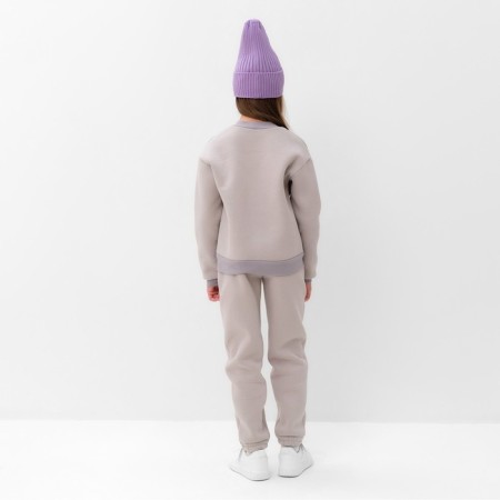 Children's costume with the basis (sweatshirt, trousers) minku, gray color, height 128 cm-6