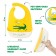 Bibslate for feeding "crocodile" silicone with pocket, yellow/white color