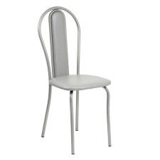 Viennese soft chair, silver metallic/metallic