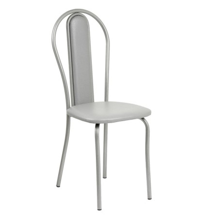Viennese soft chair, silver metallic/metallic