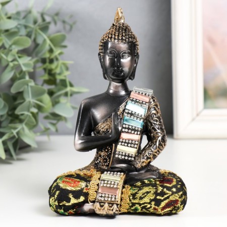 Polystone souvenir "Buddha in color toga with patterns. Sits" mix 10x6.2x15.5 cm-2
