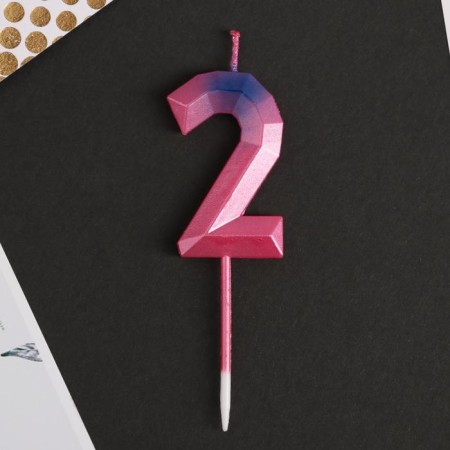Candle for a cake, number "2"-2
