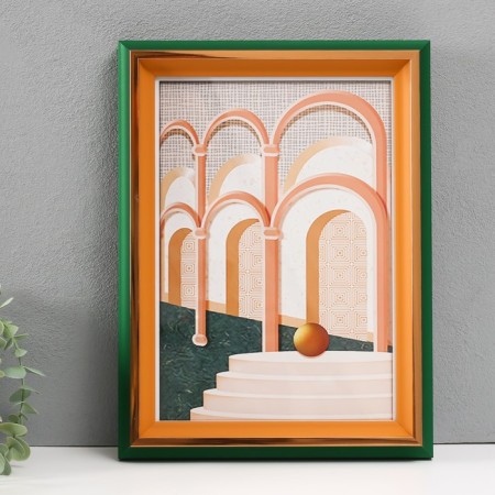 Photo frame Plastic format A4 "Stefania" Green with gold 4.4x26x34.5 cm