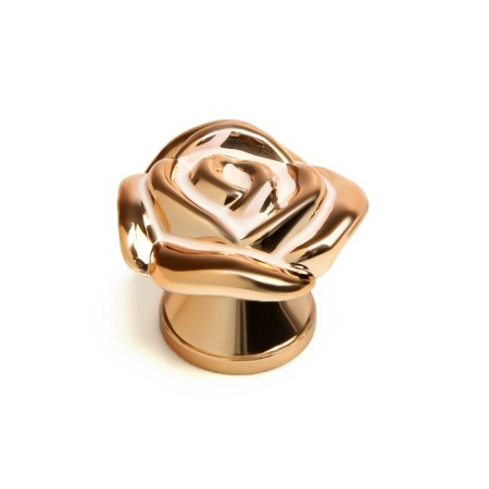 Handle button Cappio Rose 01, white with gold-1