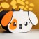 Kashpo wooden "dog" 20.5x10.5x12.5 cm white/orange