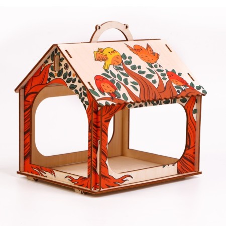 Wooden birdhouse - bird feeder "birds"-1