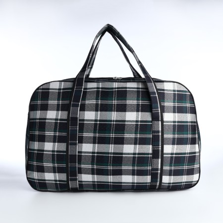 Road bag with lightning, outer pocket, long belt, blue/white color-1